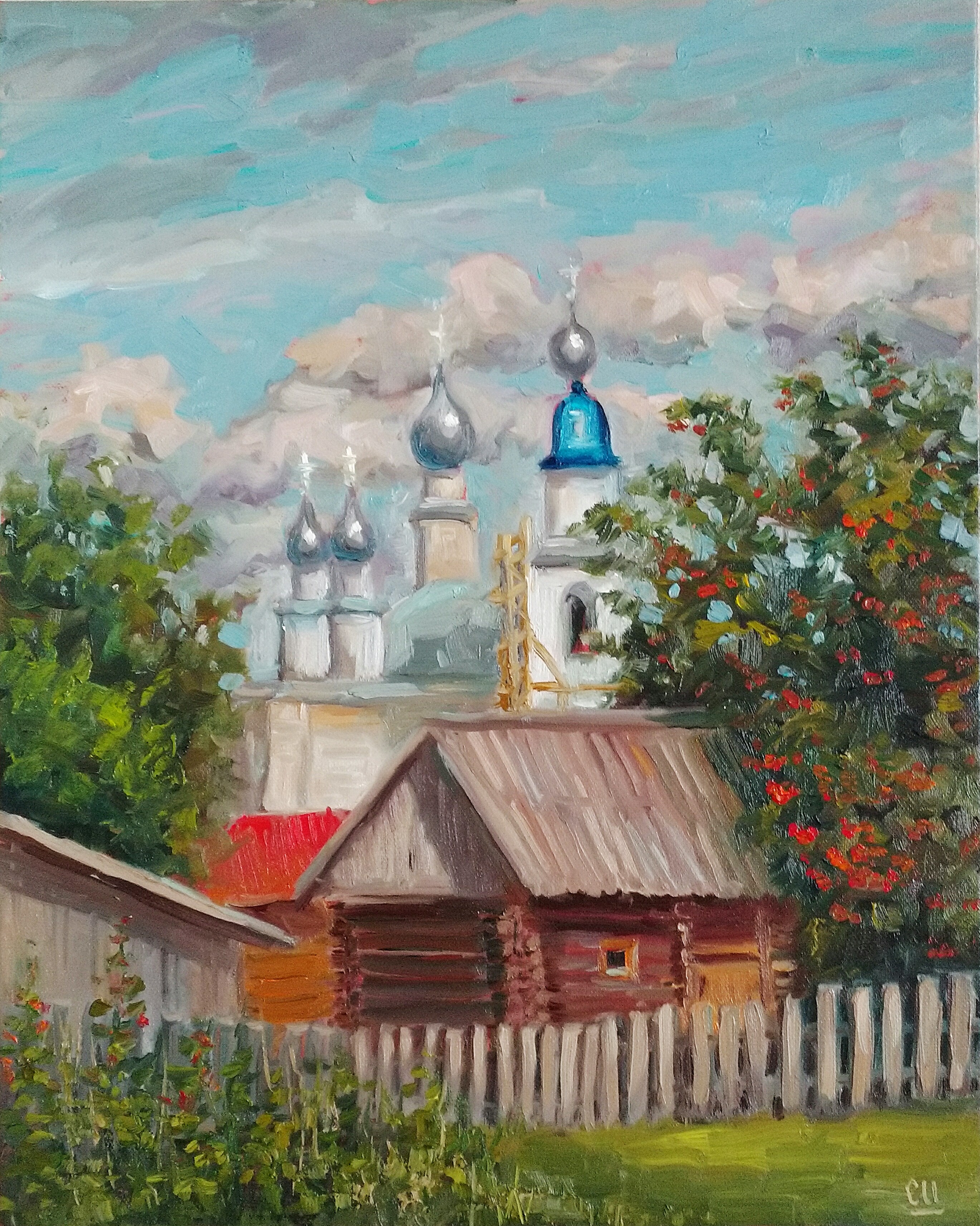 Ярославский дворик картина маслом