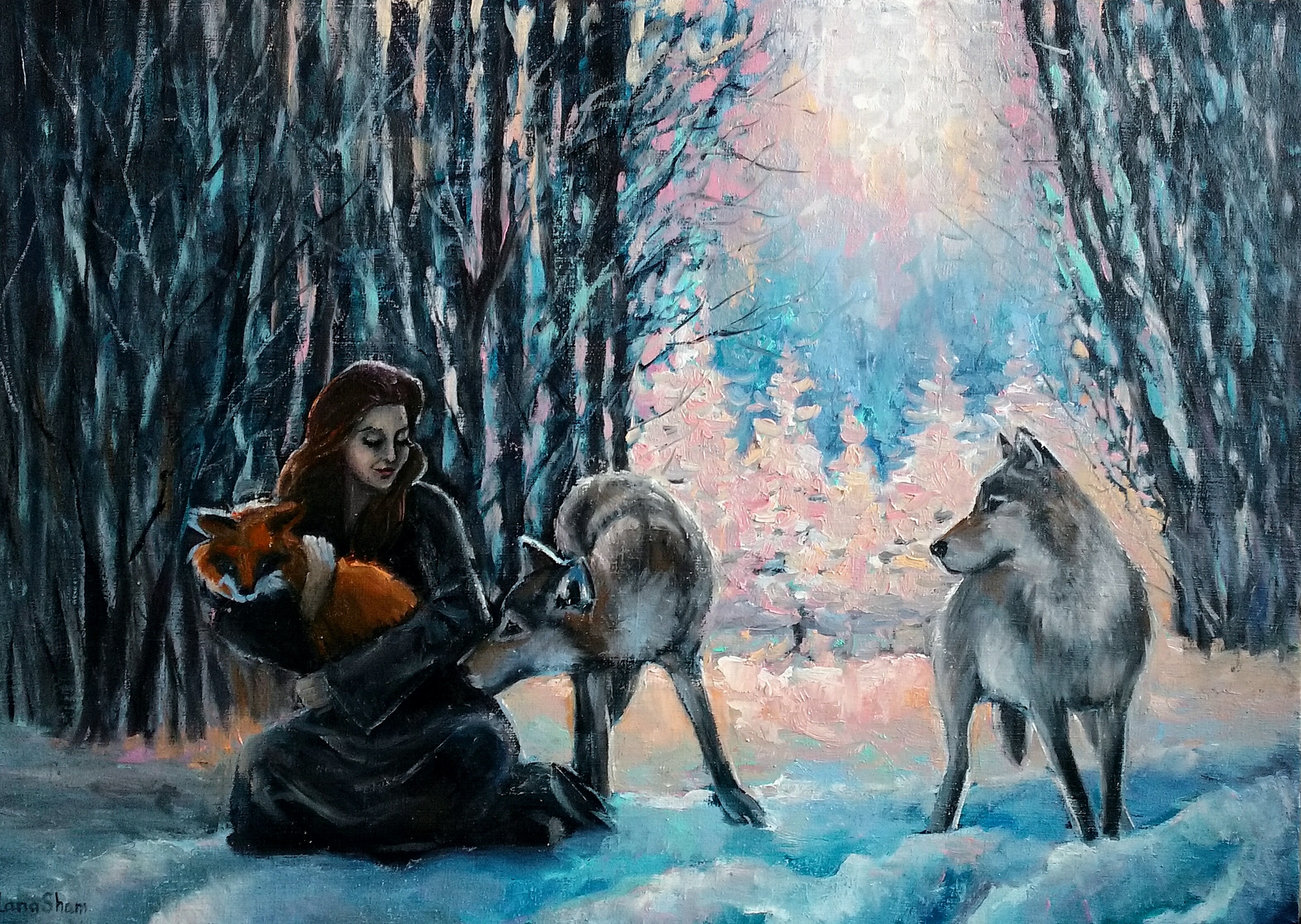Картина маслом Бегущая с волками